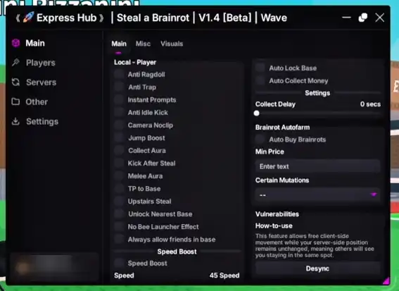 Скрипт на Укради Брейнрот — Express Hub 2026 — Brainrot Spawner, Instant Steal